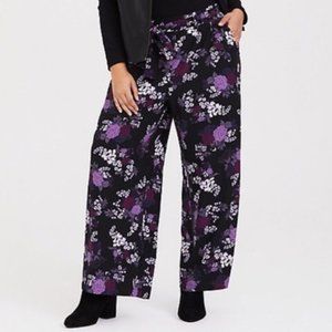 Wide Leg Purple Floral Pant Torrid Sz3